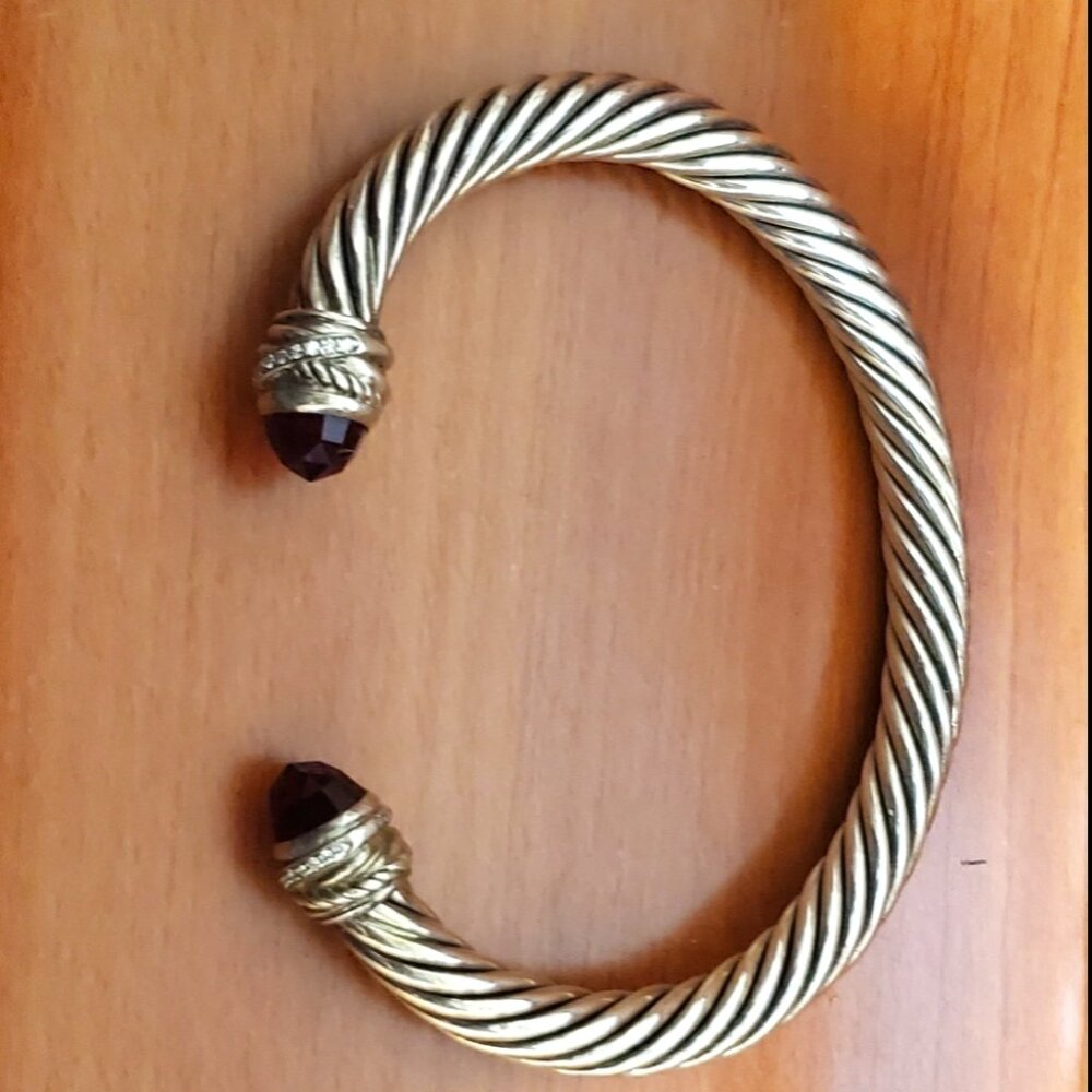 David Yurman Garnet Diamond crossover bracelet